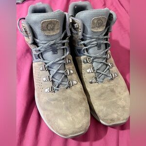 Men's Gray Suede Lace-Up Hiking Shoes